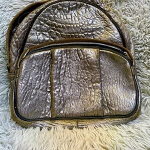 Alexander Wang Metallic Gold Or Silver Leather Studded Bottom Backpack